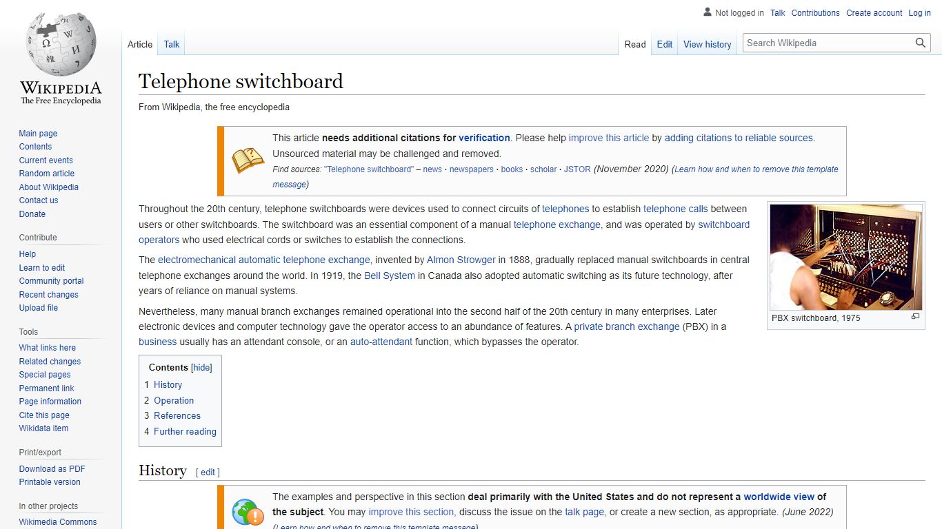 Telephone switchboard - Wikipedia
